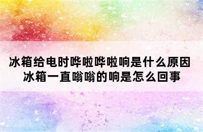 冰箱给电时哗啦哗啦响是什么原因 冰箱一直嗡嗡的响是怎么回事